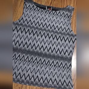 Glittery Cheveron Striped Sleeveless Top
